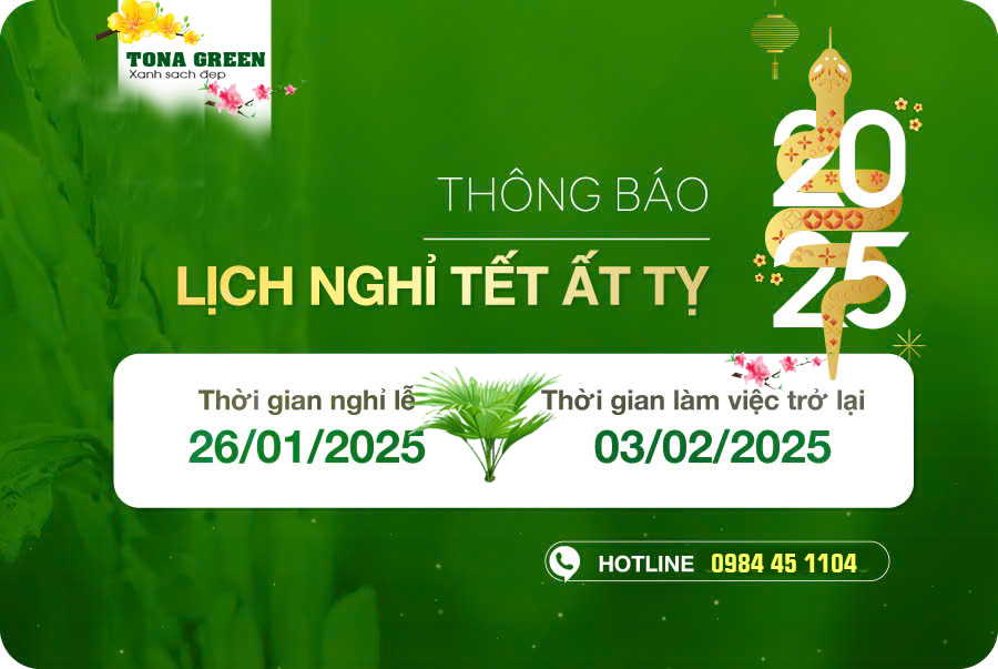TONAGREEN XIN THÔNG BÁO LỊCH NGHỈ TẾT 2025